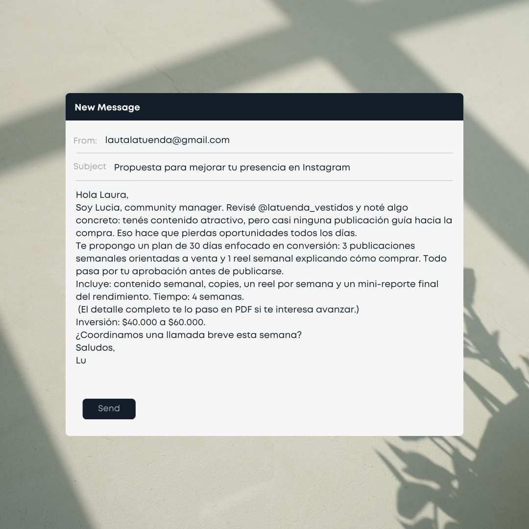 Ejemplo de propuesta por Mail